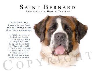 Saint Bernard "Human Trainer" Mouse Pad Dog Mousepad Electronics