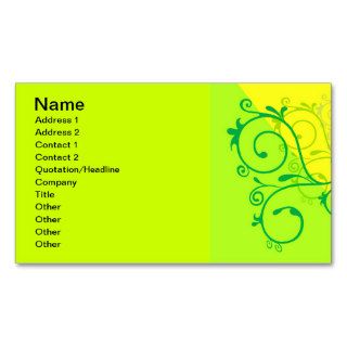 Free Floral Graphics Lemon Lime digital swirls Business Card Templates