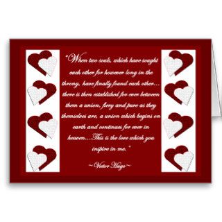 When Two SoulsVictor Hugo Quote Greeting Card