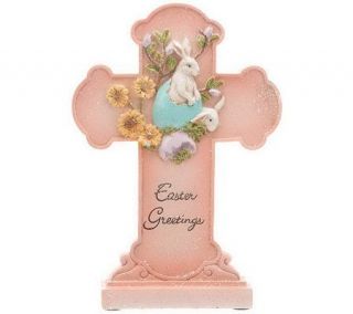 Decorative Easter Cross with Rabbits or Chicks by Valerie —