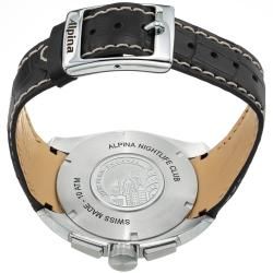 Alpina Men's AL 353B4RC6 'Club' Grey Dial Black Leather Strap Quartz Watch Alpina Men's More Brands Watches