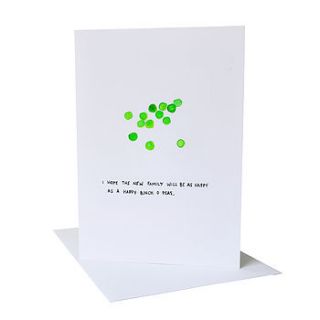 'happy pea family' greetings card by blank inside