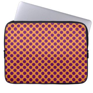 Orange Purple Polka Dot Laptop Computer Sleeve Laptop Computer Sleeves