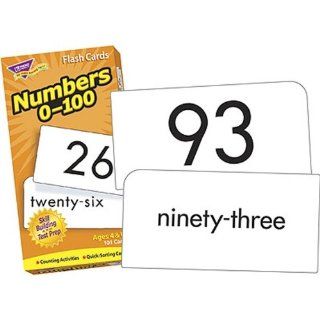 Wholesale CASE of 20   Trend Numbers 0 100 Flash Cards Math Skill Drill Flash Cards, 0 100, 3"x6", 91 Cards