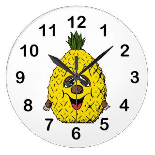 Happy pineapple cartoon wallclock