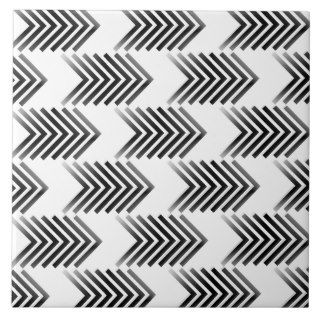 Black Tribal Arrow Pattern Ceramic Tile