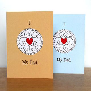 jammy dodger biscuit father's day card by wood paper scissors