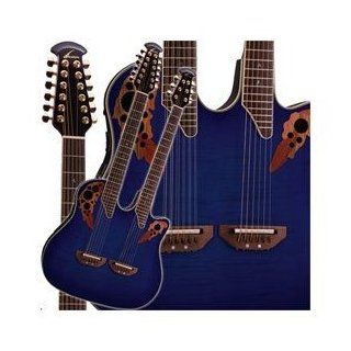 Ovation Celebrity Deluxe Doubleneck CSE225 Acoustic electric Guitar, Blue Flame Maple Musical Instruments