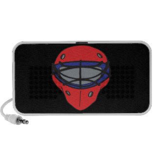 Goalie Mask Red And Blue Laptop Speakers