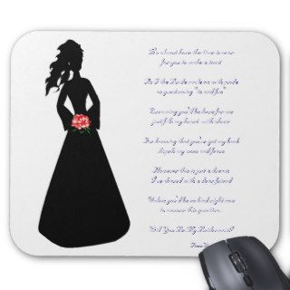 Bridal Silhouette Will You Be My Bridesmaid I Mouse Pads