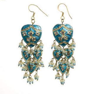 anouk hand painted drop earrings by bloom boutique