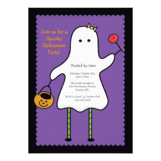 CUTE Ghost Kid Halloween Party Invitation