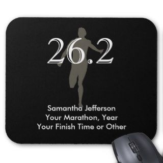 Personalized Marathon Runner 26.2 Keepsake Black Mousepads