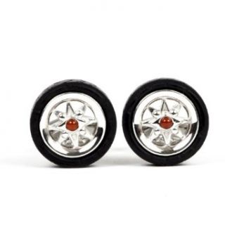 Jan Leslie Matte Onyx Carved Tire with Carnellian Cufflinks Clothing