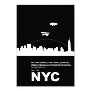 New York City Poster Black Invites