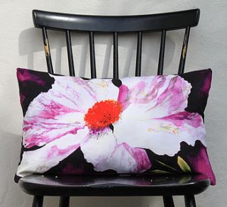 autumn painterly floral cushion by plum chutney