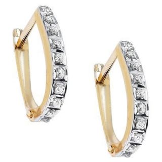 14Kt. Yellow Gold Diamond Accent Oval Hinged Hoo