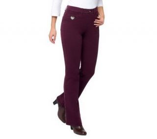 Quacker Factory DreamJeannes Boot Cut Pants with Animal Pocket Detail 