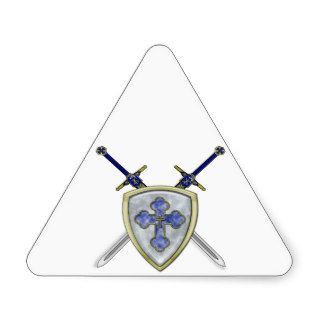 St Michael   Swords and Shield Triangle Stickers