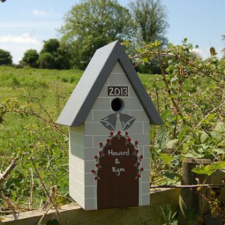 personalised wedding bird box by lindleywood