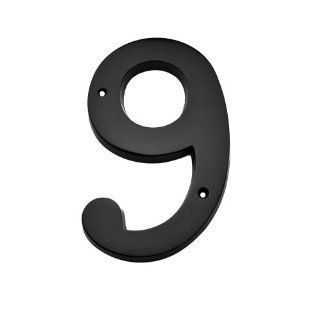 Bolton Hardware Number "9" 6 Inch Solid Brass Dark Oil Rubbed Bronze Finish House Number Raised 1/4"    