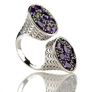 Hilary Joy 2.72ct Amethyst and Tsavorite Sterling Silver Scalloped Waves "