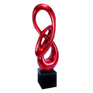 Red and Black Polystone Ribbon shpaed Sculpture Statues & Sculptures