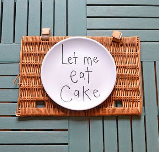 'let me eat cake' melamine picnic plate by peas in a pod