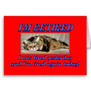 Happy Retirement Leaving work Sleeping cat Card