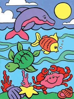 8 3/4 Inch x11 3/4 Inch My First Paint By Number Kit   Sea Animals   Childrens Paint By Number Kits