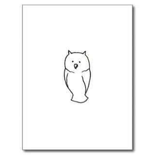Owl   Fun cute simple totem ink line drawing art Post Cards