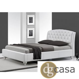 DG Casa Mayfair White Button tufted Platform Bed DG Casa Beds