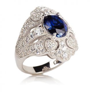 Xavier 4.43ct Absolute™ and Created Sapphire Sterling Silver Edwardian In