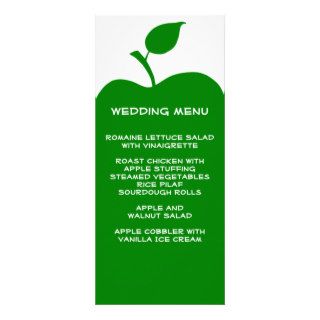Green Apple Wedding Menu Rack Card Template