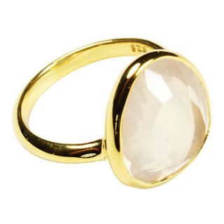 cressida ring gold and rose quartz by flora bee