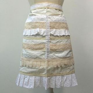 lace vintage half apron by cavania