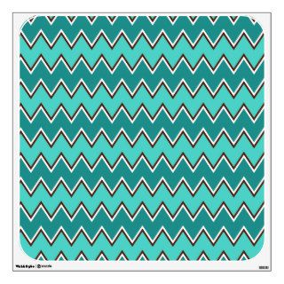 Teal and Brown Chevron Wall Skins