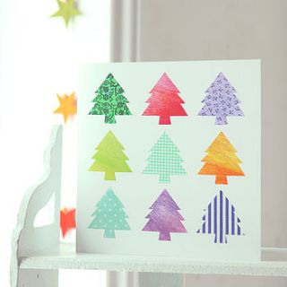 christmas tree card pack by striped paint design
