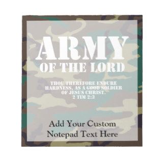 Army of the Lord, Bible Scripture Camo Memo Note Pad