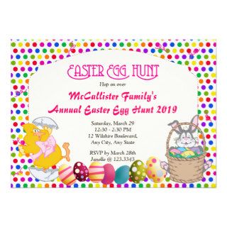 Easter Egg Hunt Bunny & Chick Invitations