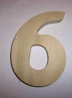 "ABC Products" Number "6" Wooden   House Number   6 in. Tall (Unfinished).    