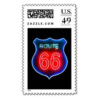 Neon Route 66 Sign Stamps