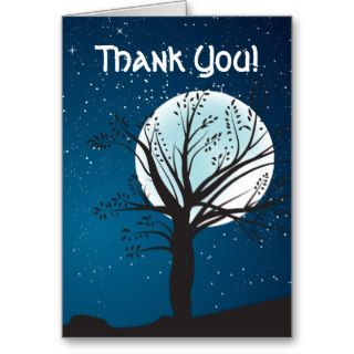 Full Moon and Stars Wedding Thank You Greeting Cards