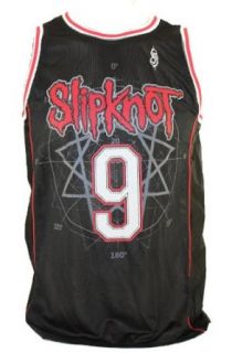 Slipknot Mens Basketball Style Mesh Jersey   " Number 9 Slipknot Red and Gray Trim on Black (X Small) Clothing