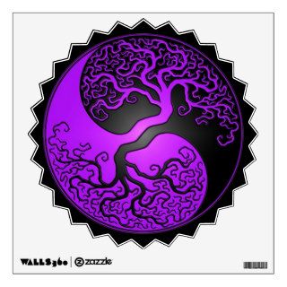Purple and Black Yin Yang Tree Wall Sticker