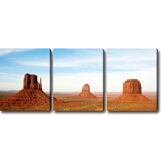 'The Magnificent Monument Valley' 3 piece Gallery wrapped Canvas Art Set YGC Canvas