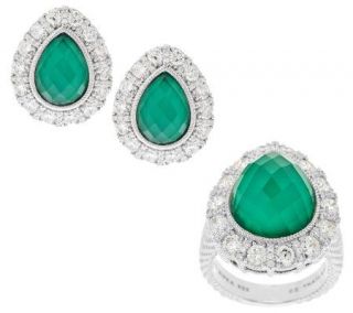 Judith Ripka Choice of Green Goddess Doublet Ring or Earrings 