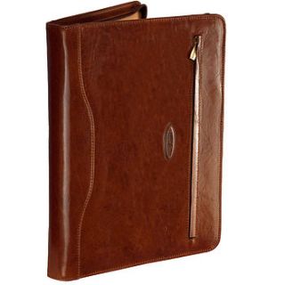 'veroli' leather ring binder folder by maxwell scott leather goods