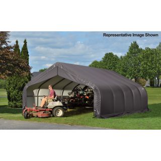 ShelterLogic Peak Style Garage/Storage Shelter — Gray, 20ft.L x 18ft.W x 12ft.H, 2 3/8in. Frame, Model# 80016  House Style Instant Garages
