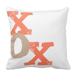 Orange and Tan XOX Throw Pillows